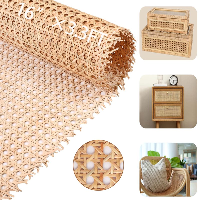 16-Inch Cane Webbing Roll for Furniture Repair and DIY Projects - Versatile Rattan Material