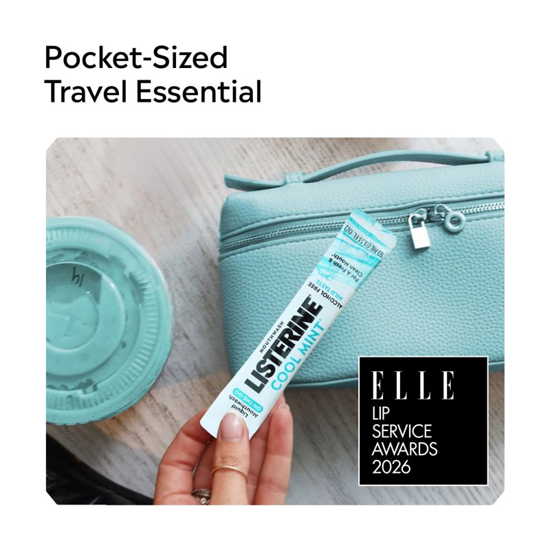 Alcohol-Free Mouthwash Packets - Fresh Breath, Travel-Friendly, Cool Mint, 5 Pack