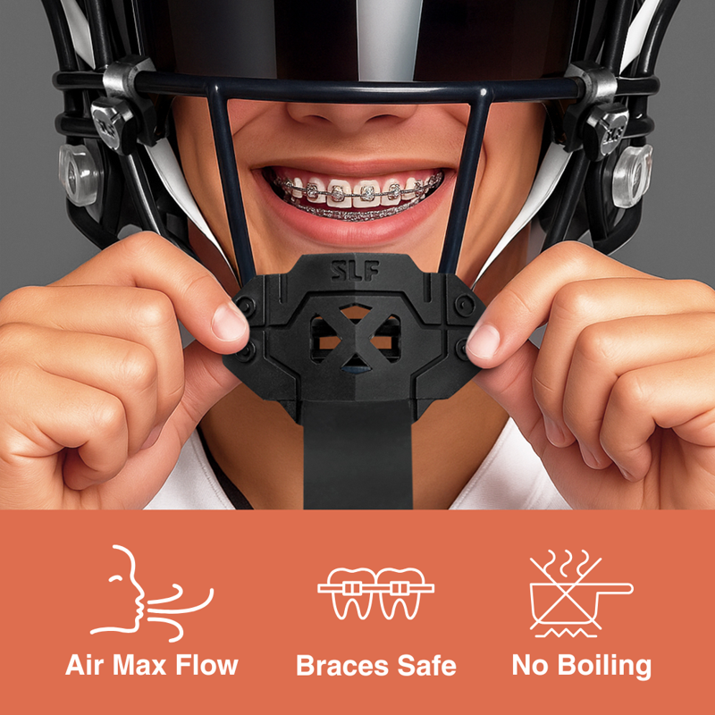 Football Mouthguard with Integrated Strap and Shock Absorption - Safety & Comfort