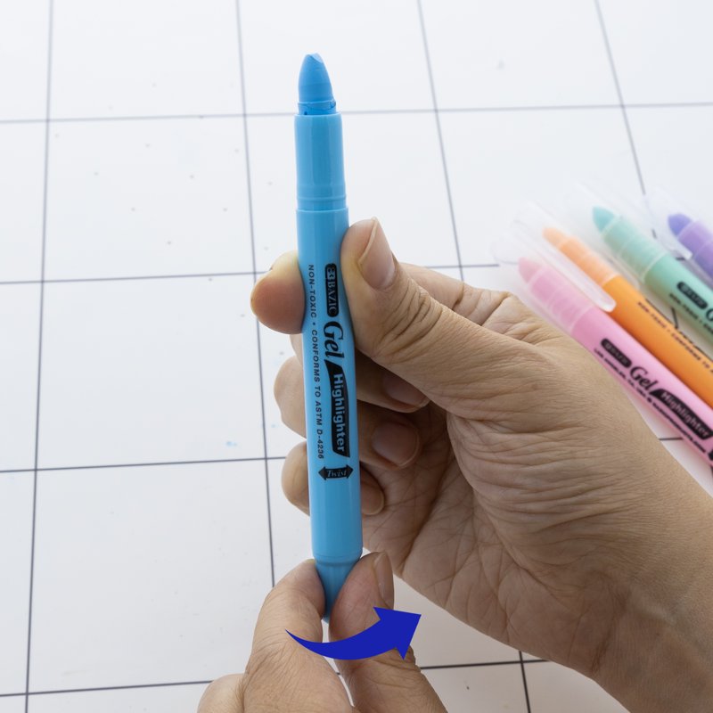 Bazic 12-Pack Classic Pastel Gel Highlighter Pens - No Bleed Bible Highlighter
