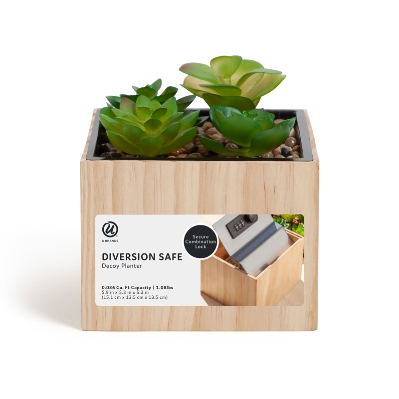 Diversion Safe Plant Pot with Combination Lock - Hidden Cash and Jewelry Storage
