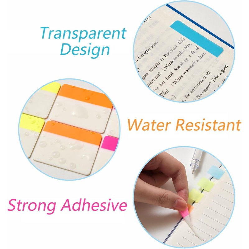 Repositionable File Tabs Set - 500 Writable Colorful Index Labels for Office & Study