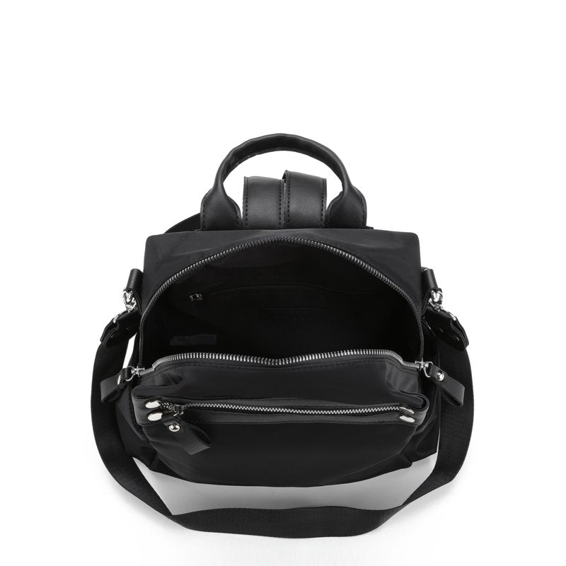 Women's Nylon Backpack with Multiple Pockets - Large Capacity, Adjustable Straps