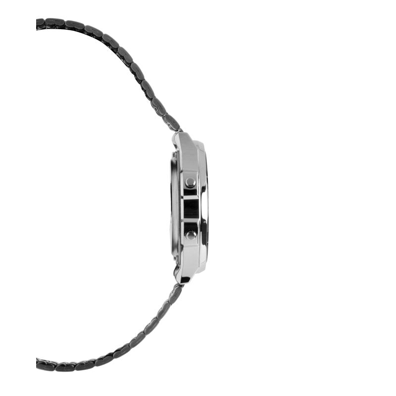 Unisex Digital Watch with Stainless Steel Band Water Resistance 7-Year Battery
