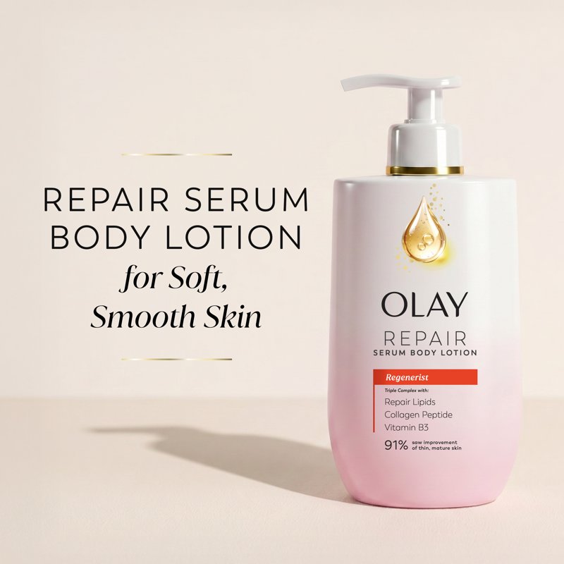 Moisturizing Body Lotion with Collagen & Niacinamide - 96 HR Hydration, Skin Texture Care, 17 fl oz