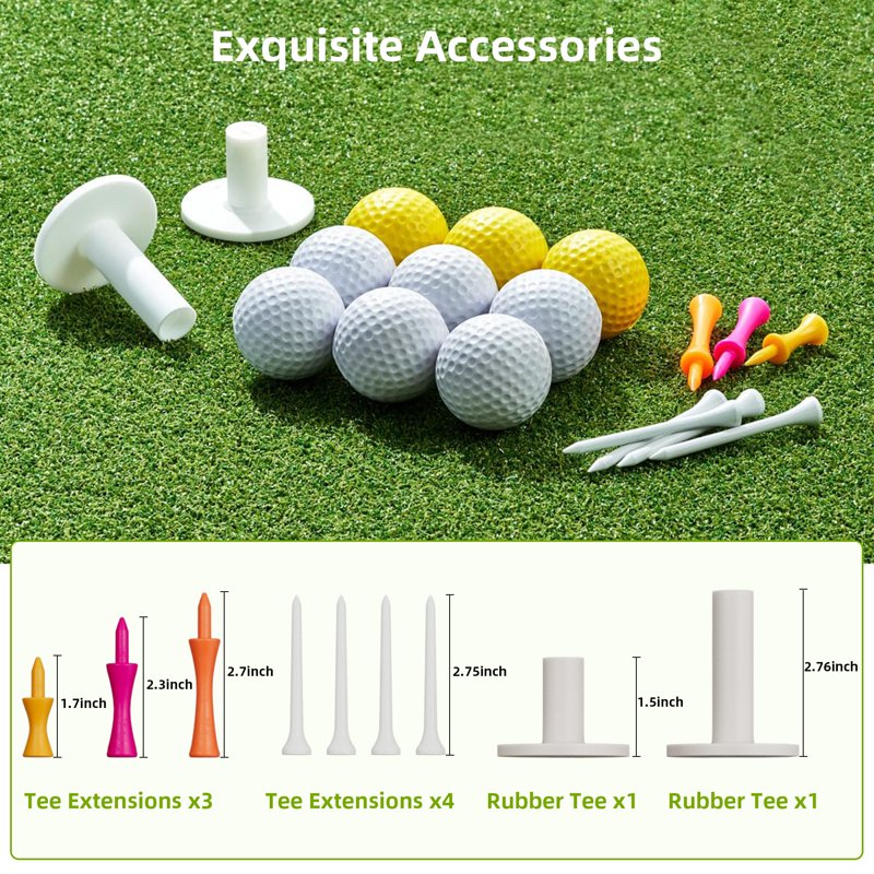 FelixKing 5x4 ft Golf Hitting Mat with Ball Tray, 26mm Turf, 6 Tee Holes, for Indoor/Outdoor Practice – Variation: 5 x 4 ft, 1.02 in, Fairway