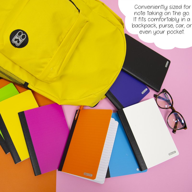 Poly Cover Composition Notebook 80 Sheets Assorted Colors 8-Pack
