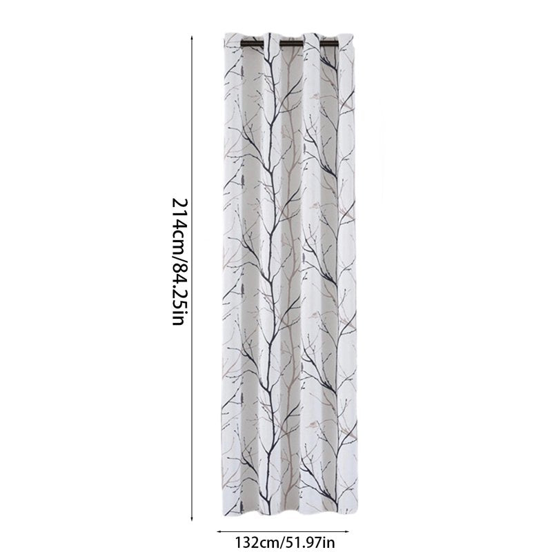 Blackout Curtains 84 Inch Length - Branches Print Thermal Insulated Drapes
