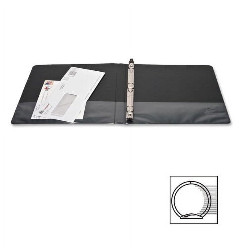 Round-Ring View Binder 1.5 Inch Capacity Black for Presentations