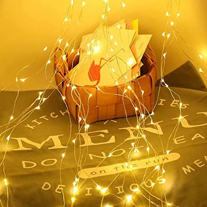 Solar Waterfall String Lights 10 Strands 100 LED Copper Wire Fairy Lights Waterproof
