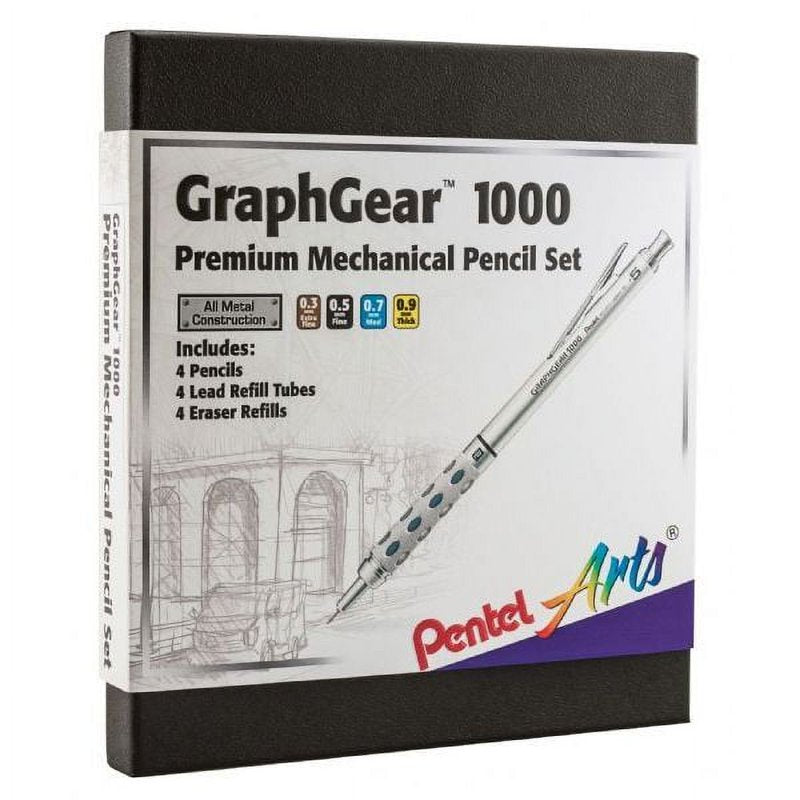 Drafting Pencil Set with Lead & Erasers - All Sizes & Pack Options