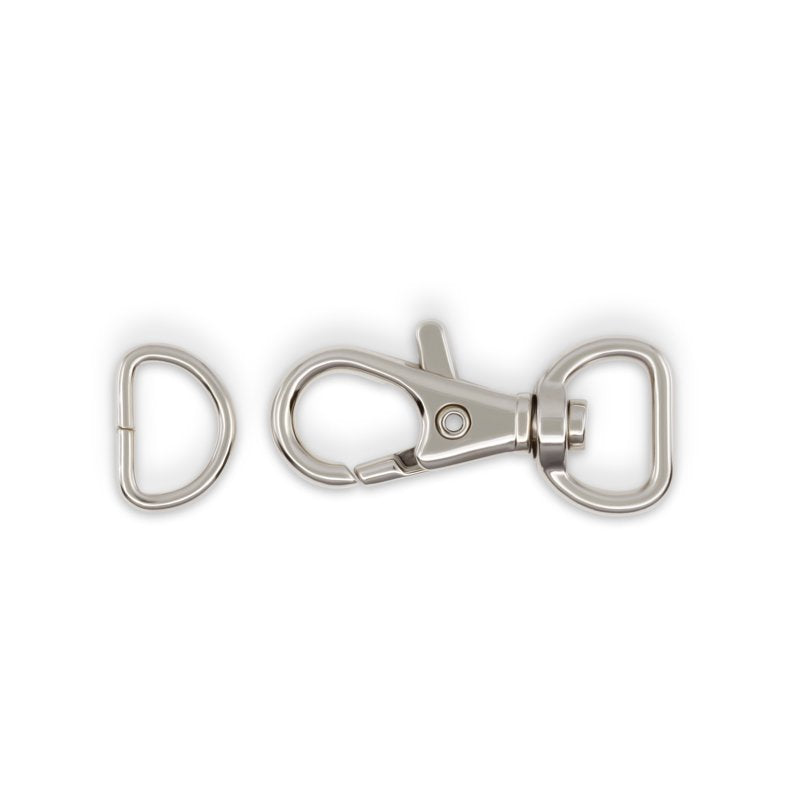 12 Sets 1/2 Inch Swivel Hooks & D-Rings for Bags & Crafts - Nickel, Gold, Gray