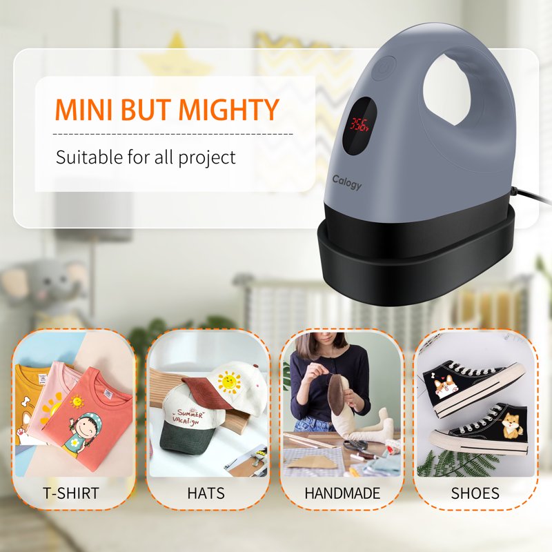 Mini Heat Press Machine for Crafts T-Shirts Hats Pillows - Constant Temp Control