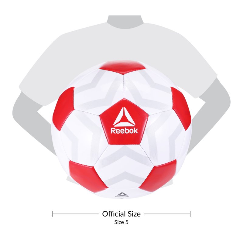 Reebok Size 5 Soccer Ball with Inflatable Pump - Durable Outdoor Play