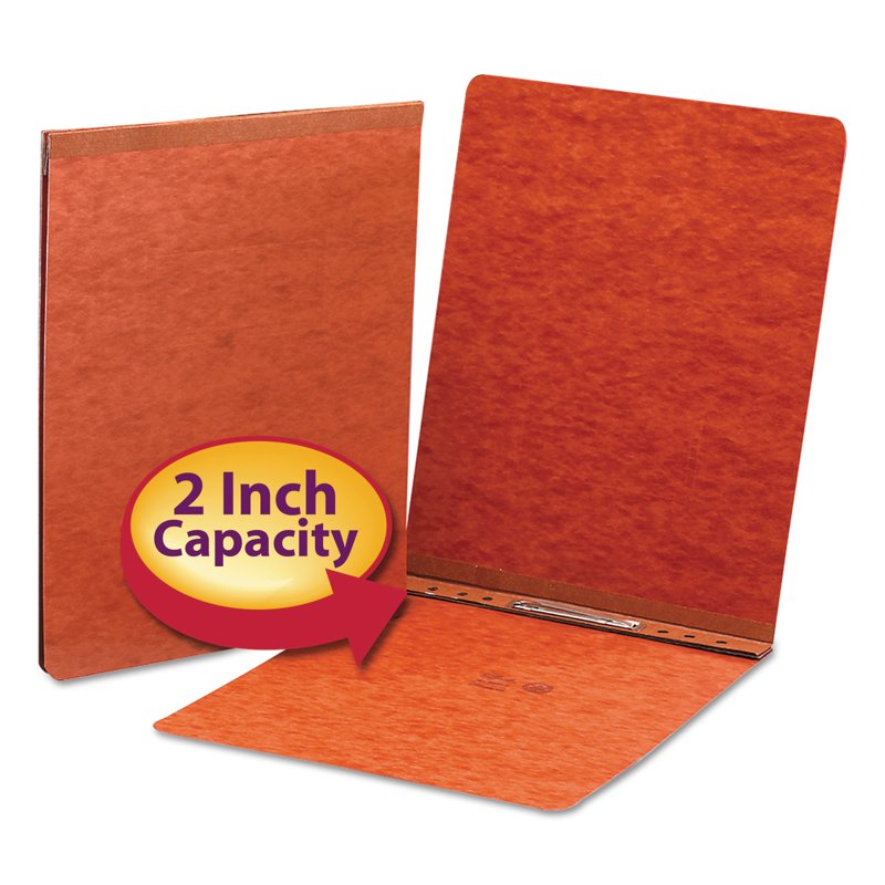 Pressboard Report Cover with Metal Prong Fastener 2-Inch Red Document Binder