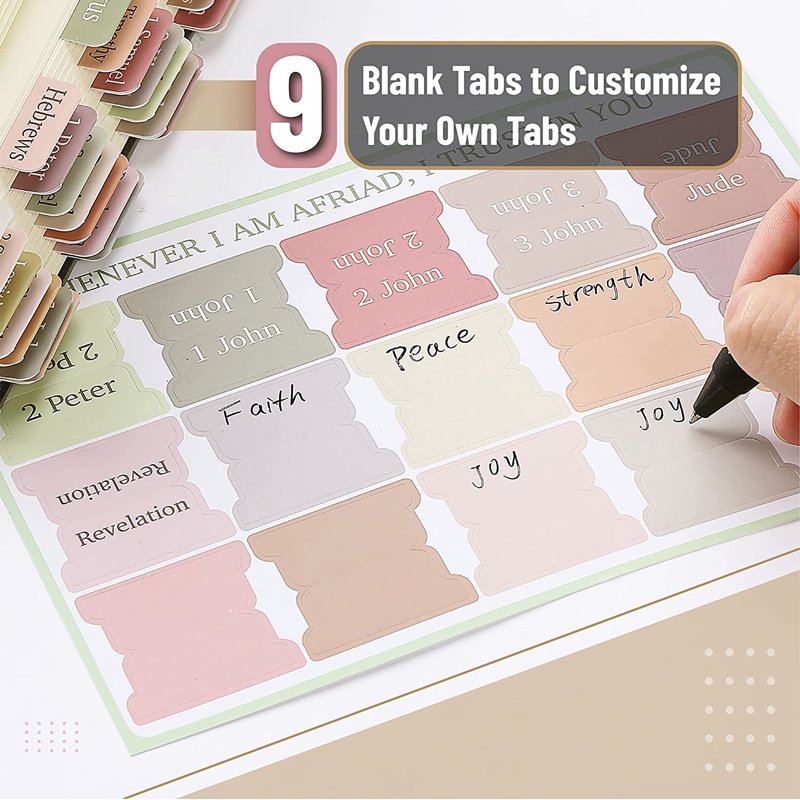 Bible Tabs for Old and New Testament - Laminated Bible Book Index Stickers for Easy Navigation