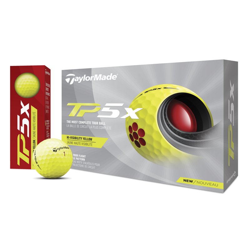 TaylorMade TP5x Golf Balls 12 Pack - Yellow (2022)