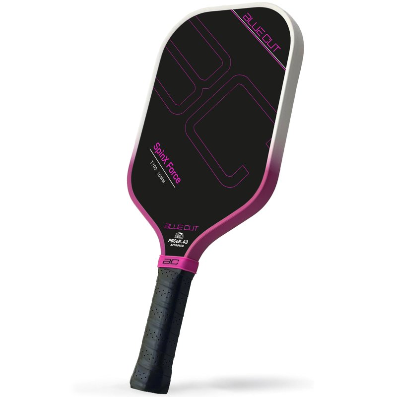 Blue Cut Pickleball Paddle – USAPA Approved with 16mm Honeycomb Core, T700 Carbon, Spin Surface, Carry Bag (Pink Variation)