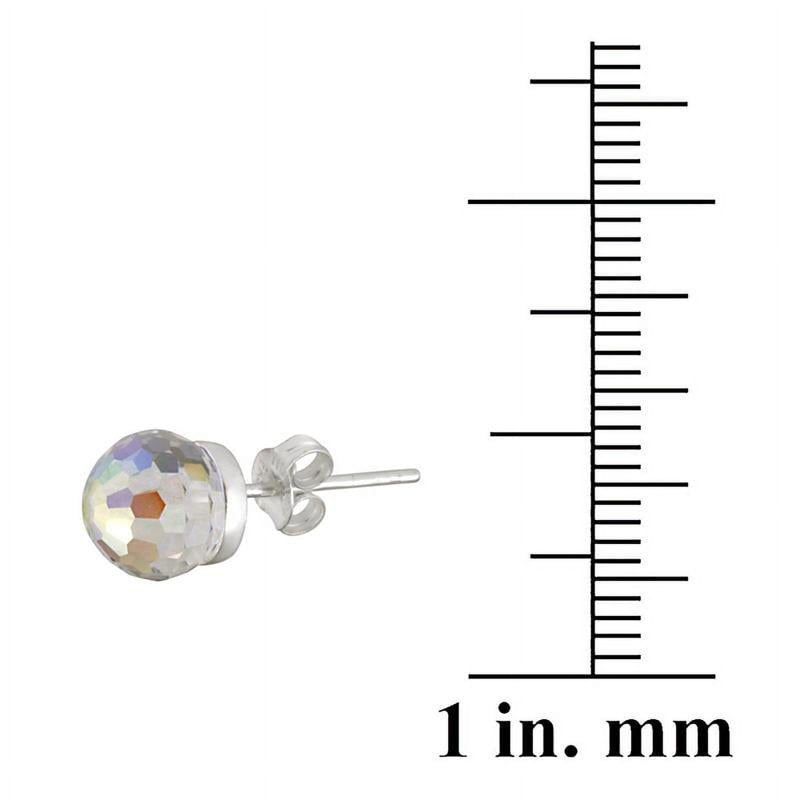 Sterling Silver Swarovski Round Stud Earrings - Elegant Crystal Jewelry