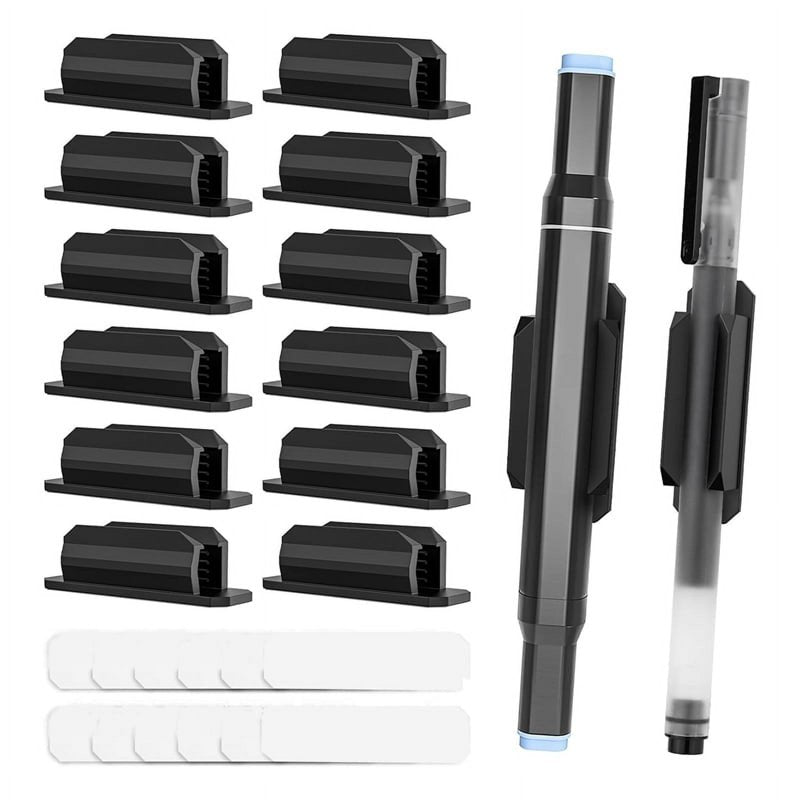 16 Pack Self-Adhesive Silicone Pen Holders Clipboard Pen Clips Office Organization