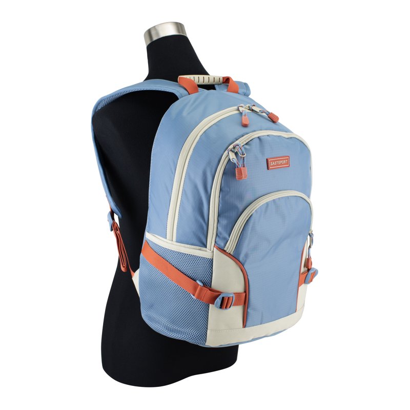 Unisex 18.5-Inch Athletic Backpack with Laptop Sleeve - Blue Ripstop