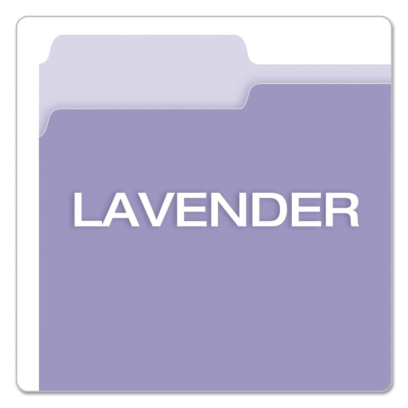 Lavender Two-Tone File Folders - Letter Size, 1/3 Cut Tabs, Pack of 100