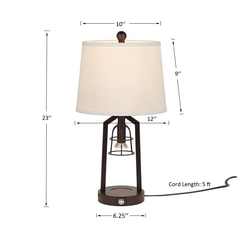 Farmhouse Candle Warmer Table Lamp with Touch Control & 3-Way Dimming - Black 23"