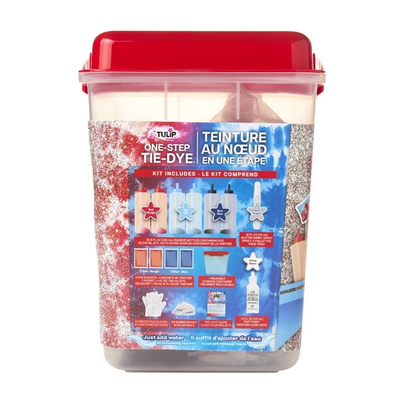 Patriotic Tie-Dye Kit for 4th of July & Memorial Day - 74-Piece Set with Colors & Accessories