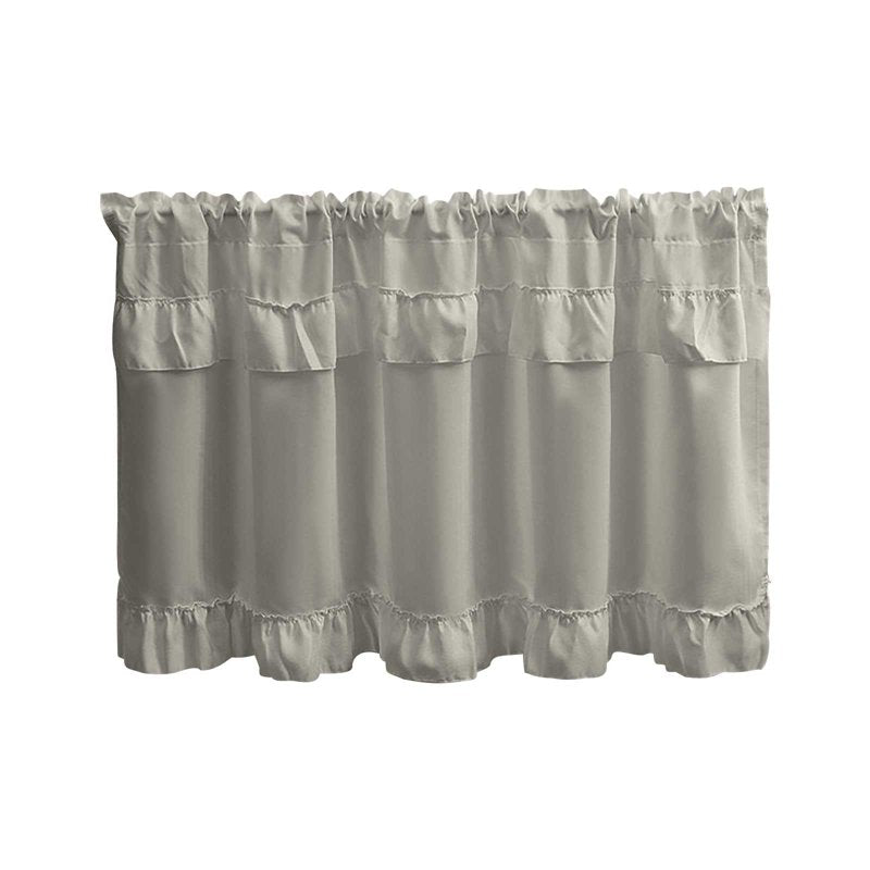 Blackout Window Valances for Living Room Bedroom Bathroom - Thermal Insulated, Rustic Style, Rod Pocket, 39x17 Inches