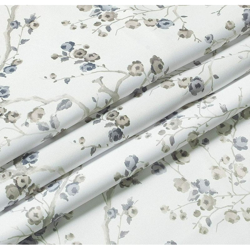 Shabby Chic 2 Pack Room Darkening Curtains with Grommets - Cherry Blossom Floral Design