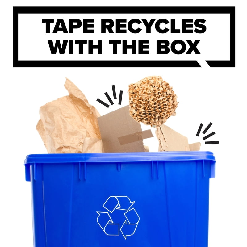 Heavy Duty Packing Tape - Recycle-Friendly Kraft Paper Sealing Tape, 1.88 in x 24.9 yd