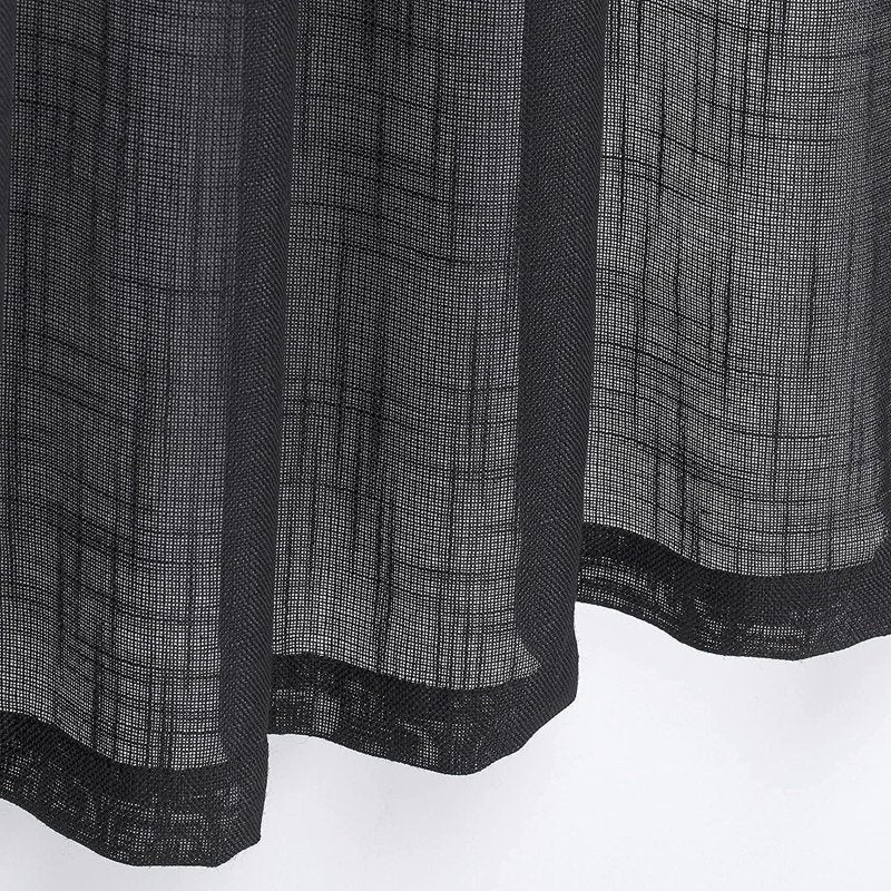 Linen Textured Semi-Sheer Window Valance - Light Reducing Short Curtain