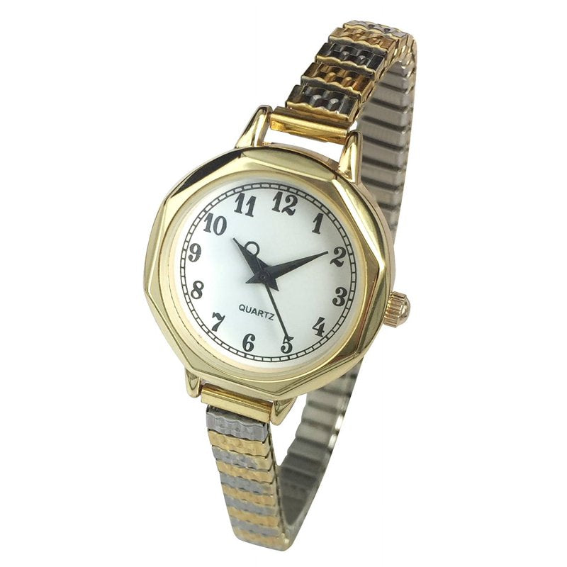 Ladies 2-Tone Stainless Steel Analog Wristwatch with Expansion Band