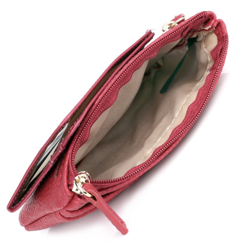 Women's RFID Coin & Card Case with Pebble Textured Vegan Leather - Multiple Colors