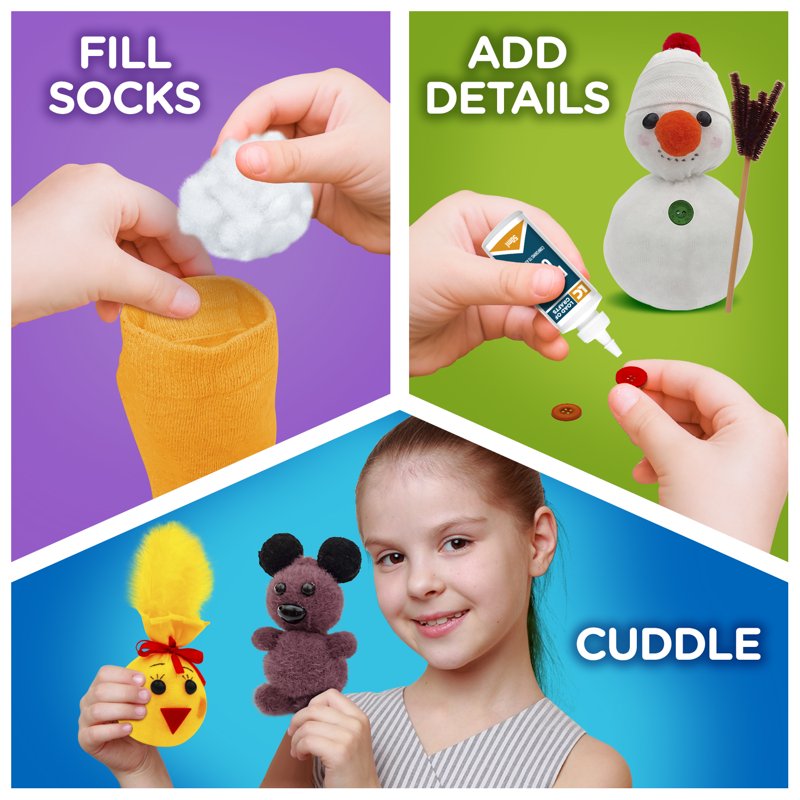 Kids Plush Toy Craft Kit - Create 5 No-Sew Stuffed Animals for Ages 7-12