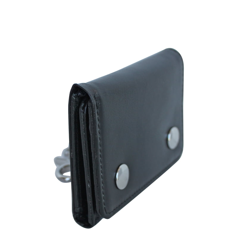 Men's Trifold Chain Wallet with Skull Design and RFID Protection