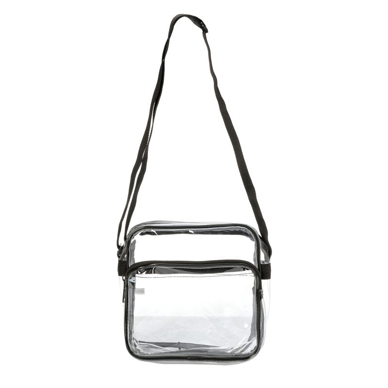 Unisex Clear PVC Shoulder Bag 8 Inch Stadium Approved Waterproof Handbag with Adjustable Strap