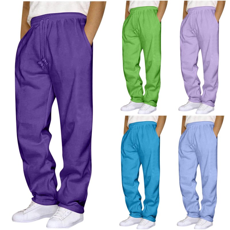 Men's Drawstring Loose Fit Sweatpants with Pockets - Lightweight Casual Joggers