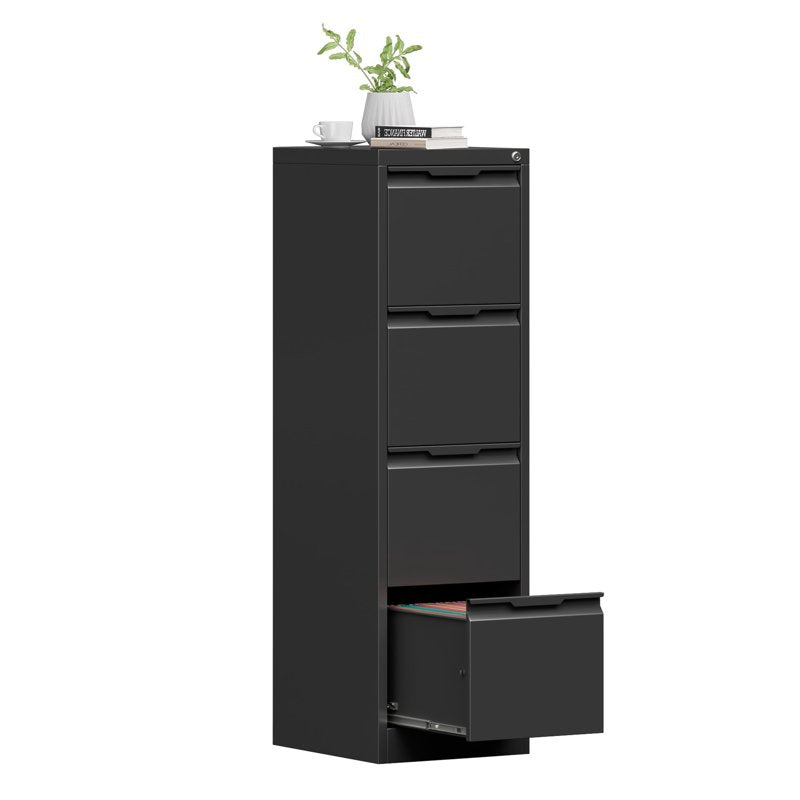 4-Drawer Locking File Cabinet - Vertical Steel Storage for Home Office