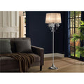 17 x 17 x 59 Inch Floor Lamp with Nickel and White Finish