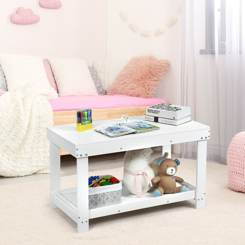 Kids Activity Play Table with Storage - Multifunctional Wooden Table for Learning & Building