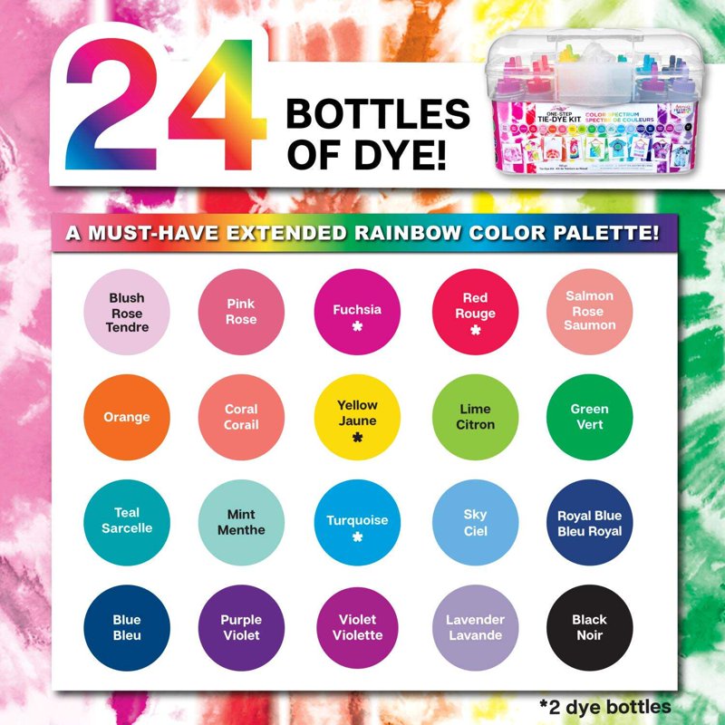 Tulip One-Step Tie-Dye Kit 20 Colors Rainbow Tub for Group Activity
