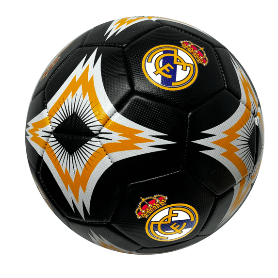 Real Madrid Soccer Ball Size 5 - Black Gold White Crest | Official Licensed, Icon Sports (Variation 5)