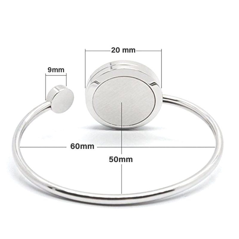 Essential Oil Jewelry Bracelet with Reusable Felt Pads and Gift Box – Hypoallergenic Stainless Steel