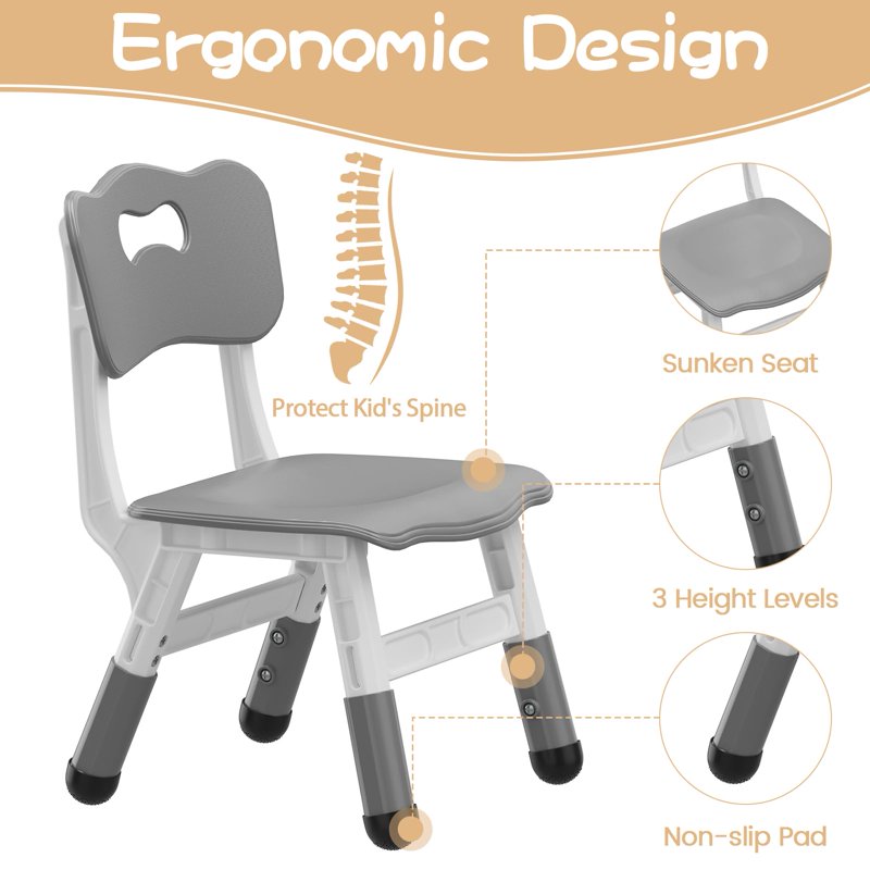 Adjustable Kids Activity Table and Chairs Set with Graffiti Desktop - Toddler & Preschool Furniture