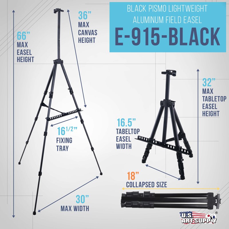 Adjustable Artist Easel Stand for Painting & Display - 66 Inch Aluminum Tripod