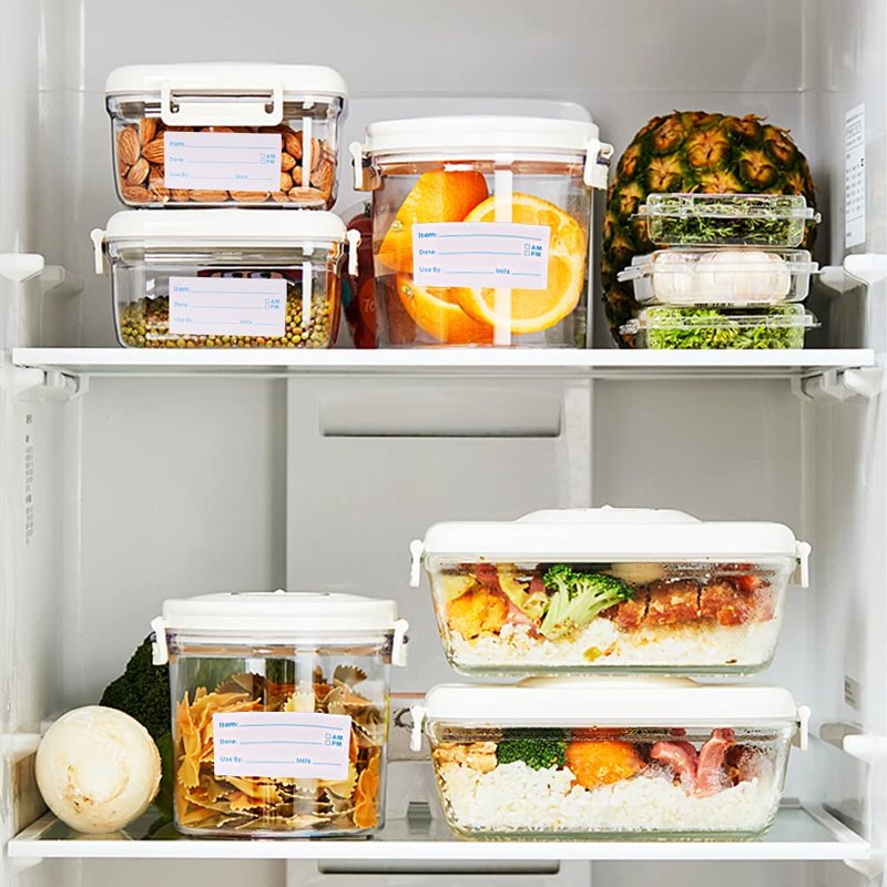 Removable Food Labels Set - 1000 Pieces, 1x2 Inch Date Stickers for Freezer & Refrigerator