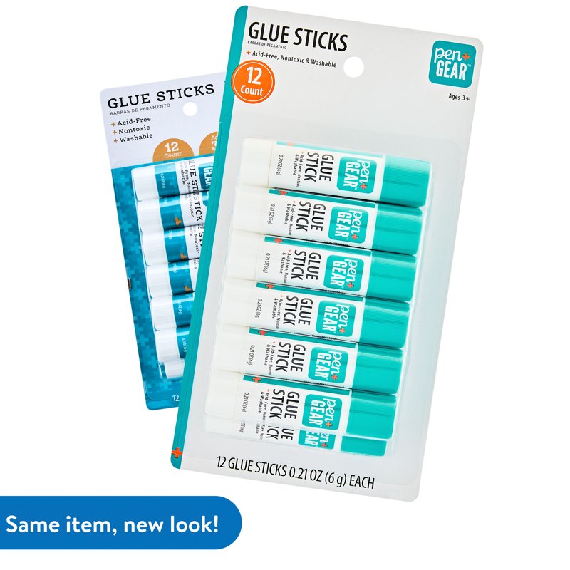 12 Pack Washable White Glue Sticks for Crafts & School Projects - 0.21 oz