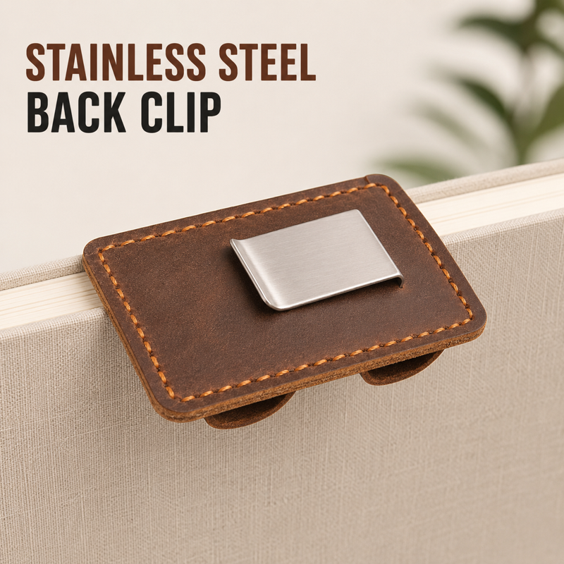 Leather Pen Loop Clip - Handmade Double Pen Holder for Notebooks & Journals