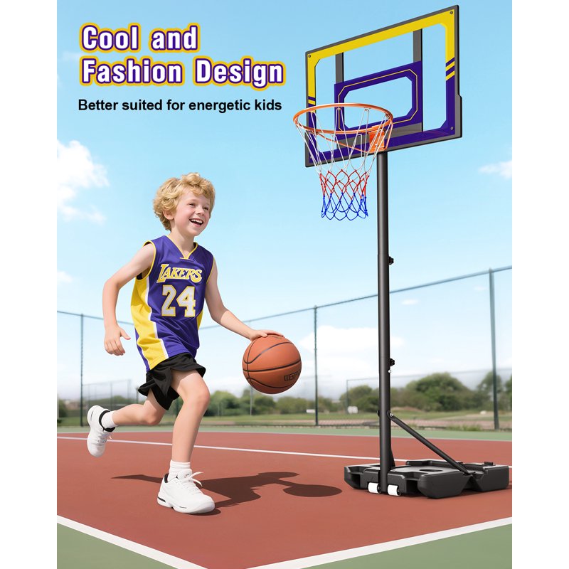 Kids Adjustable Portable Basketball Hoop 3.5-7ft Shatterproof Backboard Youth